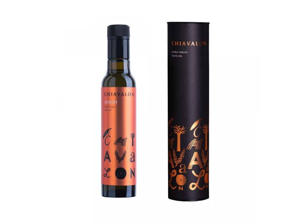 Chiavalon Atilio 250 ml - prémiový olivový olej na steaky v černé dárkové tubě