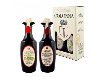 Dárkové balení BIO olivového oleje Organic a BIO balsamica Vinagro od Marina Colonna (2 x 250 ml)