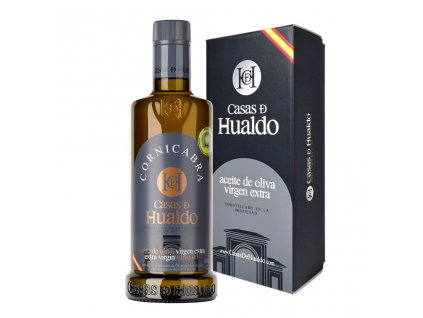 Casas de Hualdo Cornicabra 500 ml – prémiový extra panenský olivový olej v dárkové kazetě