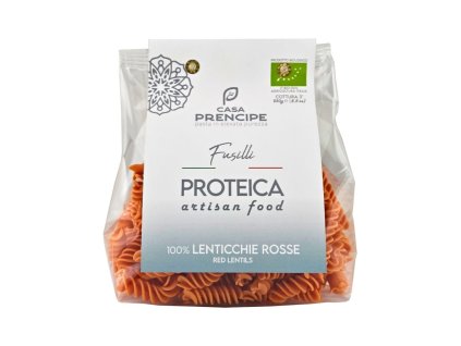 Italské BIO těstoviny FUSILLI Z ČERVENÉ ČOČKY 250 g Casa Prencipe