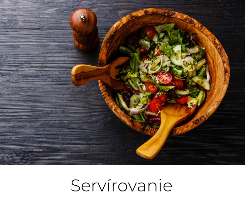 Servírovanie na olivovom dreve