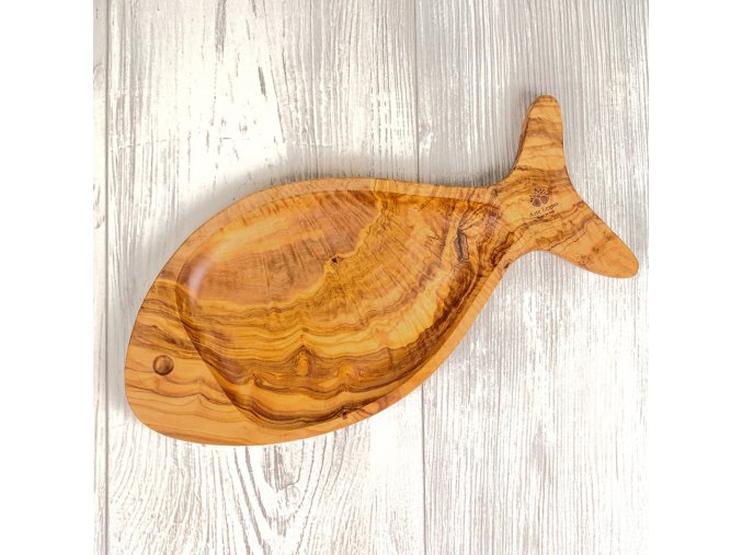 Misa Ryba 35 cm z olivového dreva 01
