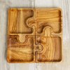 Puzzle misky z olivového dreva štvorec 01