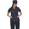 Zdravot.dámská blúza srdiečka tmavé (Veľkosť XS)