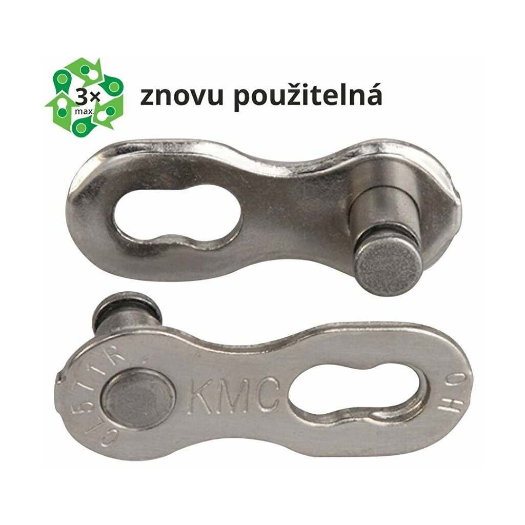 spojka řetězu KMC 7-8R EPT povrch, šedý 7,1 mm, 2 ks na blistru, cena za balení