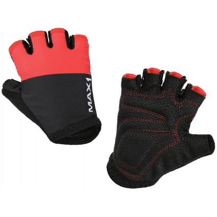 dětské krátkoprsté rukavice MAX1 9-10 let černo/červené