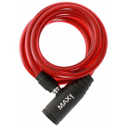 zámek spirála MAX1 1200x8 mm červený (Barva červená, Velikost 1200)