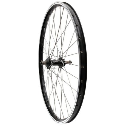 zapletené kolo 24" MAX1 V-brake zadní, ložisko, závit, černé/stříbrné (Barva černá, Velikost 24")