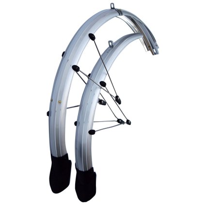 blatníky set OLYMPIK 26" Lux se zástěrkou, 60 mm, stříbrné (Barva černá, Velikost 26")