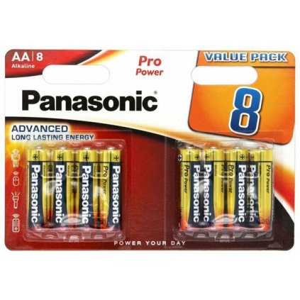 alkalické baterie AA Panasonic blistr 8 ks