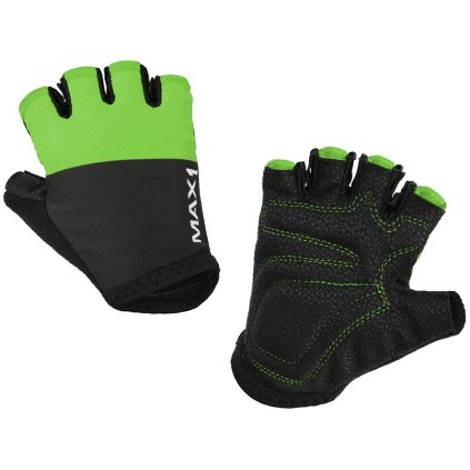 dětské krátkoprsté rukavice MAX1 5-6 let černo/zelené (Barva černá / zelená, Velikost 5-6)