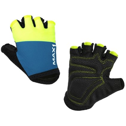 dětské krátkoprsté rukavice MAX1 5-6 let modro/fluo žluté (Barva modrá / fluo žlutá, Velikost 5-6)