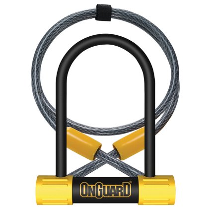 zámek ONGUARD Bulldog podkova 90x140x13 mm + lanko 1200x10 mm (Barva černá)