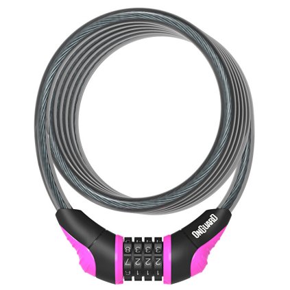 zámek ONGUARD spirála 1800x10 mm kódový růžový (Barva černá, Velikost 1800)