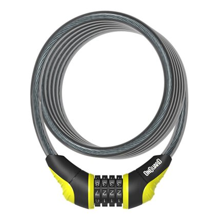zámek ONGUARD spirála 1800x10 mm kódový žlutý (Barva černá, Velikost 1800)