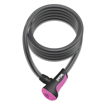 zámek ONGUARD lanko 1200x8 mm růžový 2klíče (Barva černá, Velikost 1200)