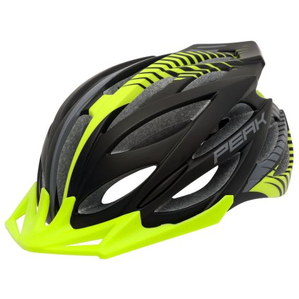 přilba RM Peak černo/zelená vel. S/M 56-58cm (Barva černá, Velikost M)