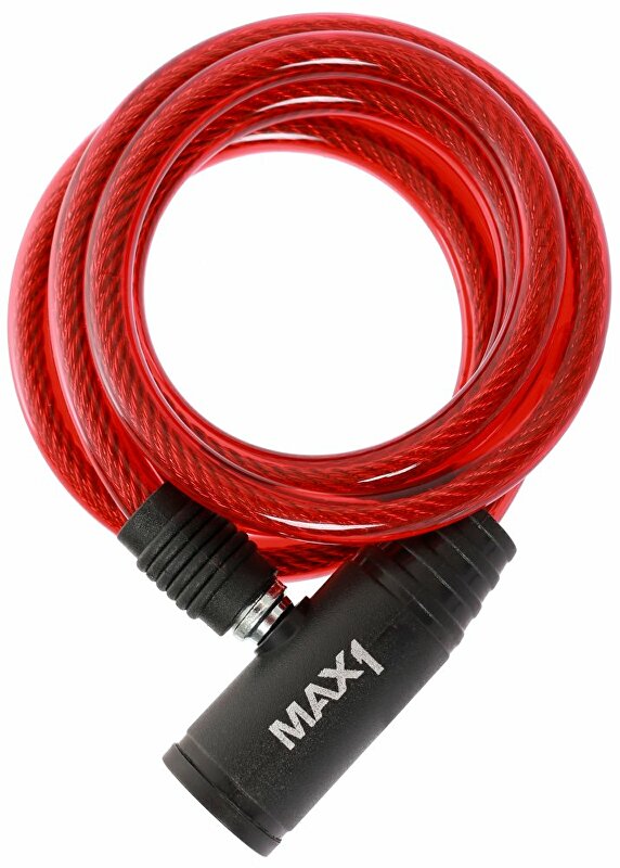 zámek spirála MAX1 1200x8 mm červený Barva: Červená, Velikost: 1200