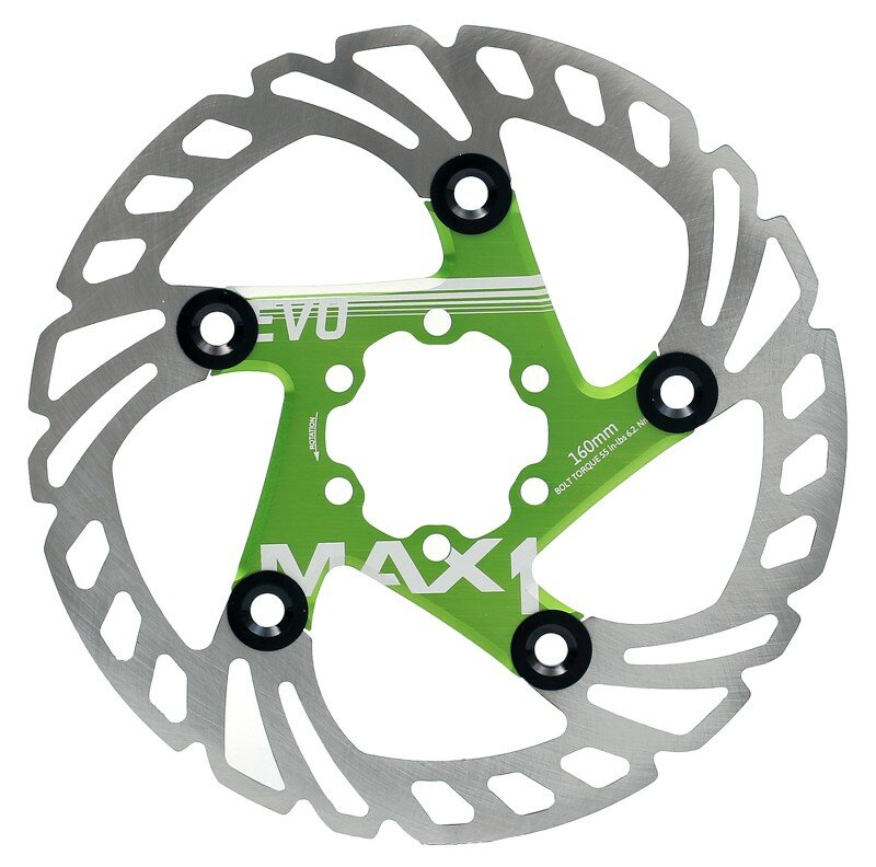 brzdový kotouč MAX1 Evo 160 mm zelený Barva: 6 děr, Velikost: 160 mm
