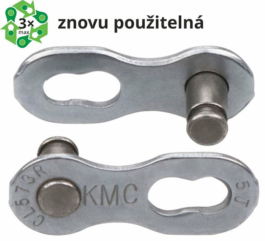 spojka řetezu KMC 6/7/8R EPT povrch, šedý, baleno po 5 kusech, cena za balení