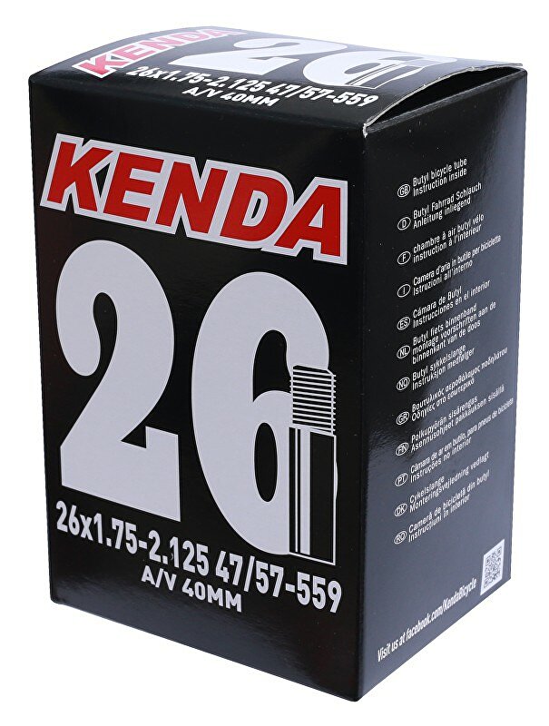 duše KENDA 26x1,75-2,125 (47/57-559) AV 40 mm Barva: ventil AV, Velikost: 26"