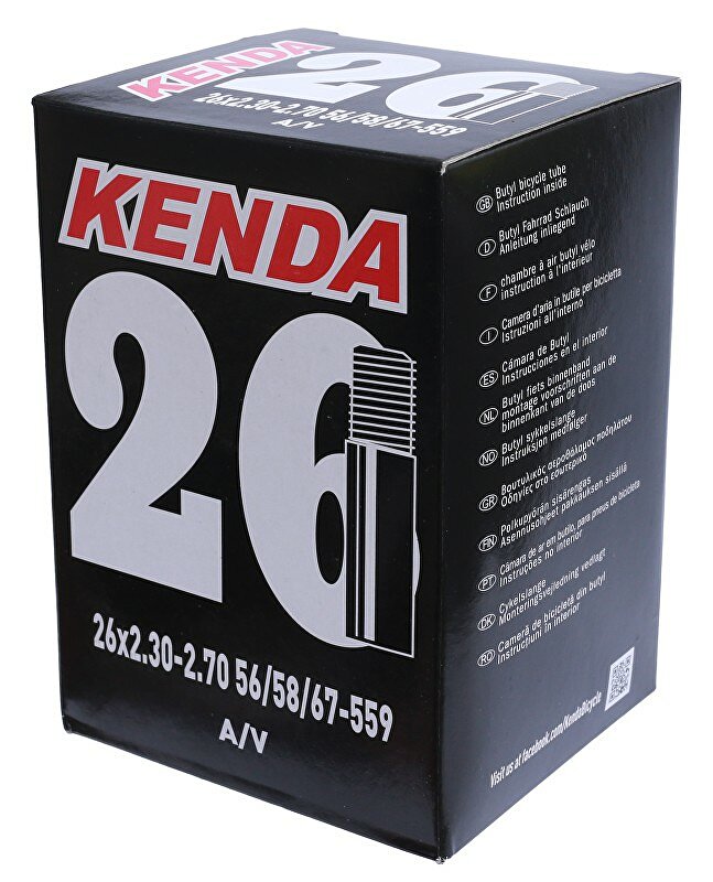 duše KENDA 26x2,3-2,7 (56/58/67-559) AV 35 mm Barva: ventil AV, Velikost: 26"