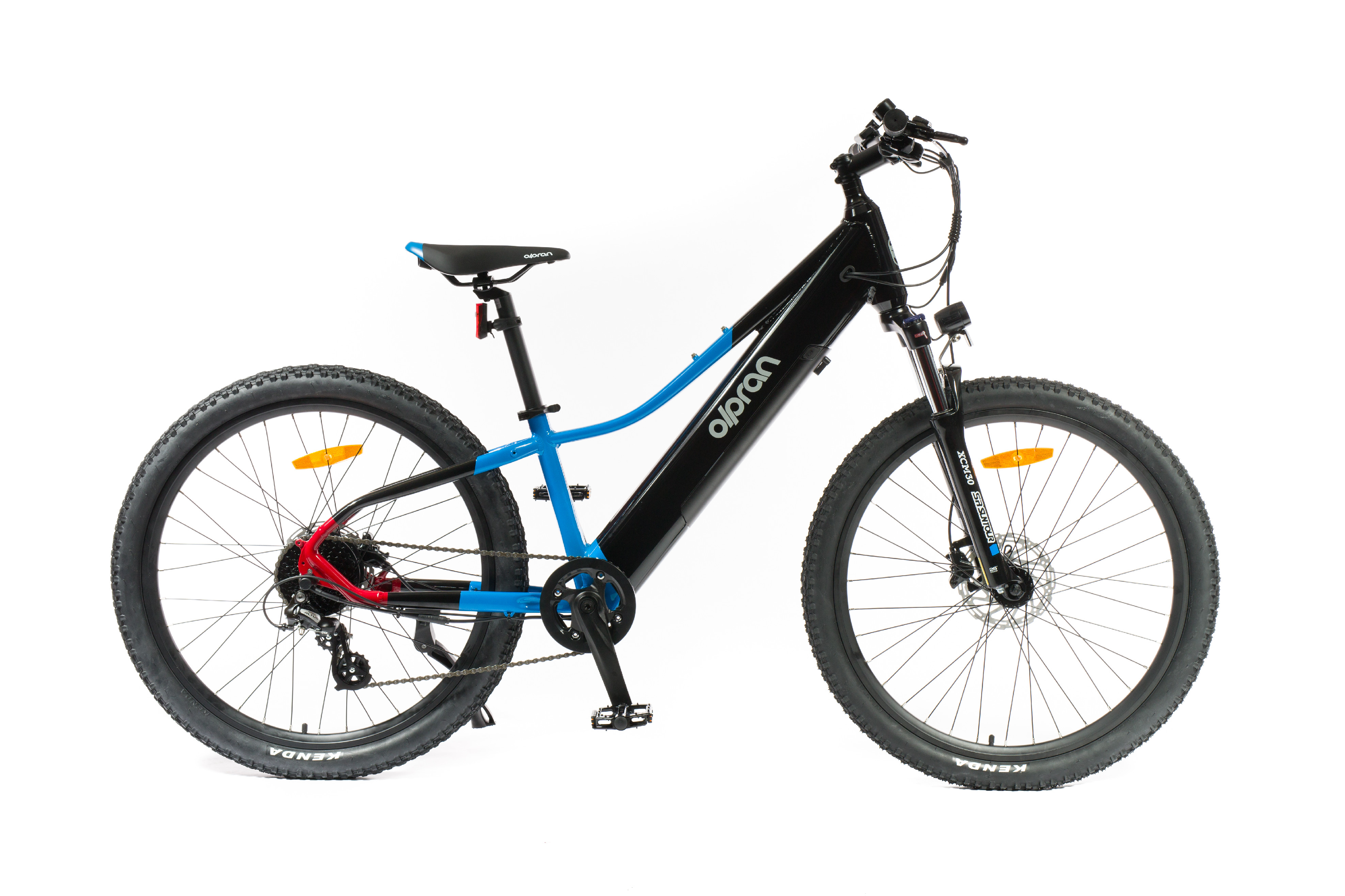 26" E-MTB Olpran Pluma černá/modrá/červená