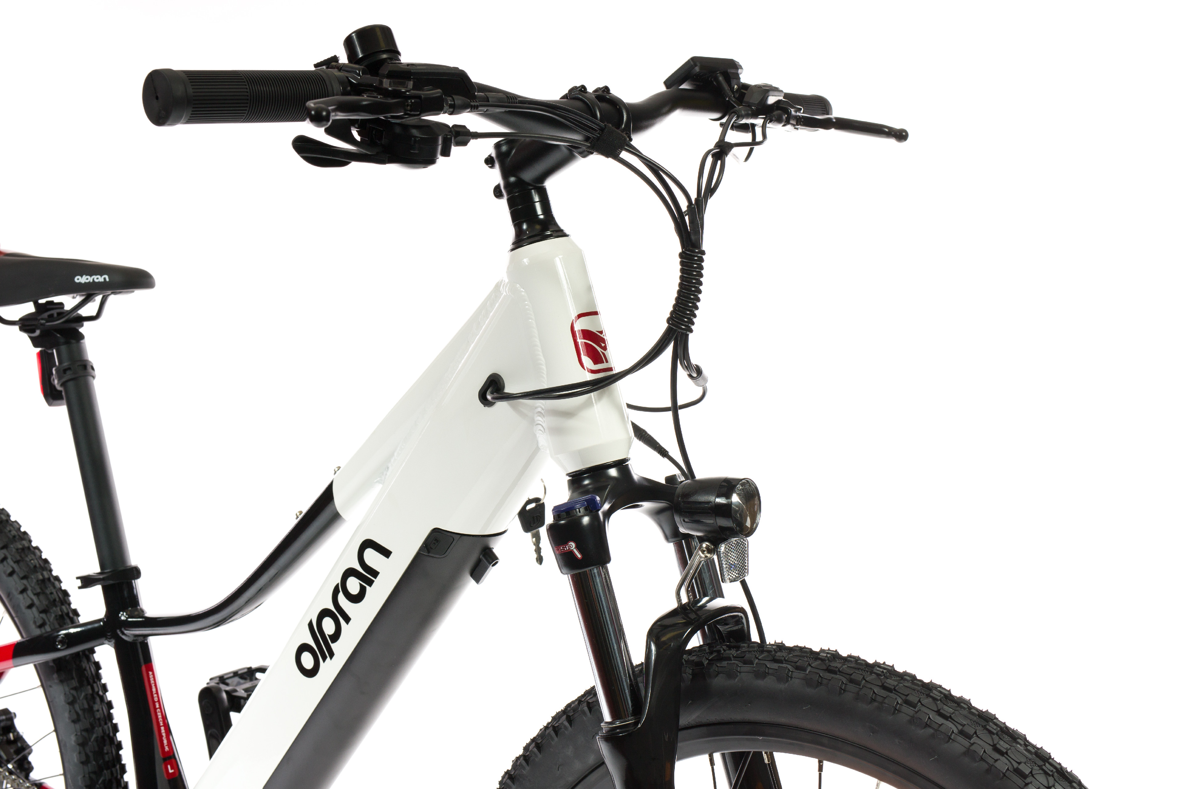 26" E-MTB Olpran Pluma  bílá/černá/červená (obrázek 15)