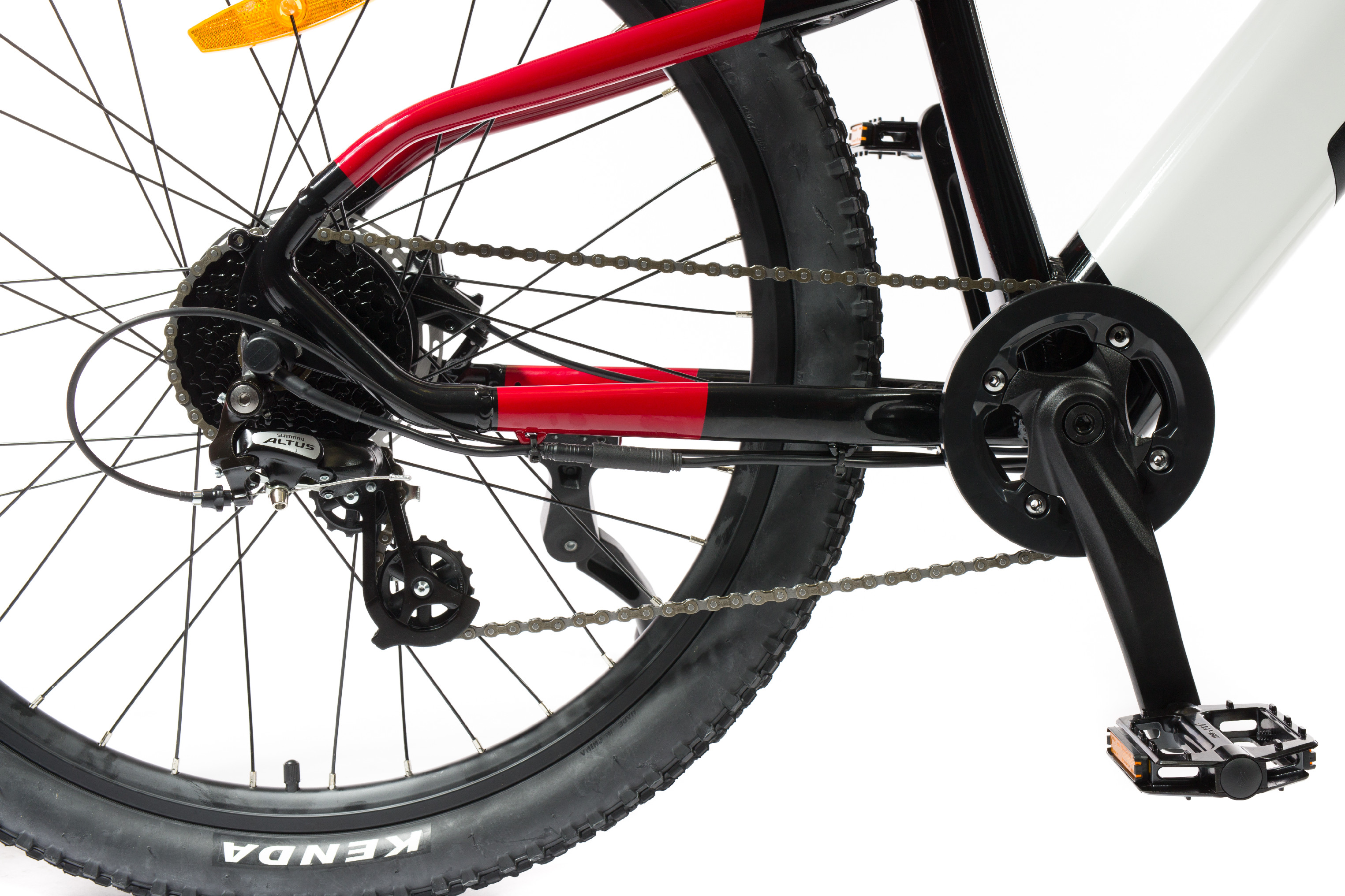 26" E-MTB Olpran Pluma  bílá/černá/červená (obrázek 5)