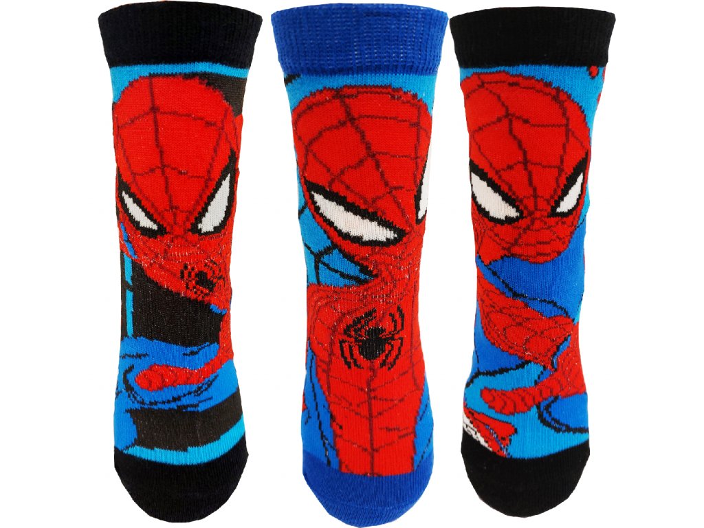 Levně Spider Man - licence Chlapecké ponožky - Spider-Man SP-106, modrá/tyrkysová Barva: Modrá