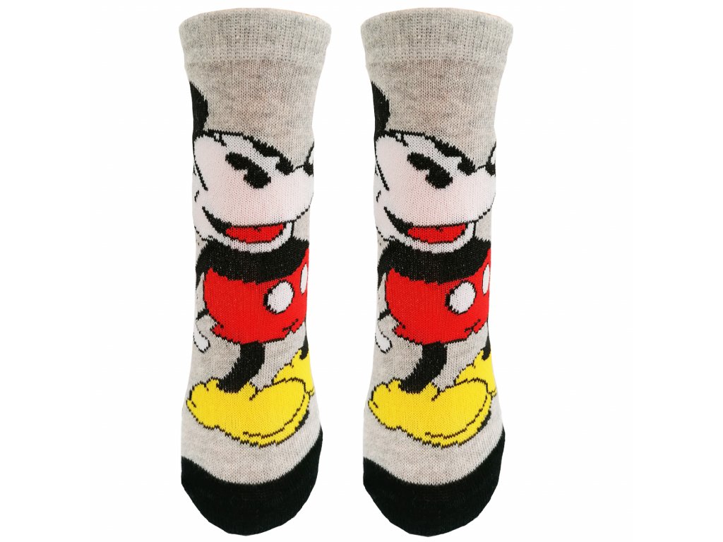 Levně Minnie Mouse - licence Chlapecké ponožky - Mickey Mouse MIC - 102, šedá Barva: Šedá
