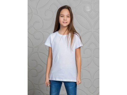 Dívčí jednobarevné bavlněné triko
