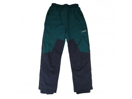 Chlapecké šusťákové kalhoty, zateplené - Wolf B2174, zelená/ šedá
