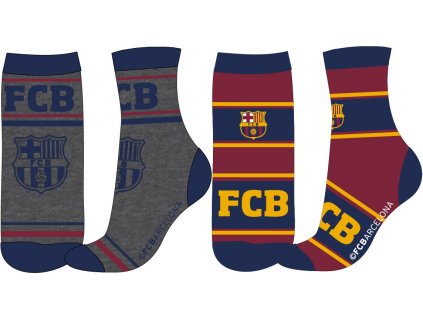 Chlapecké ponožky - FC Barcelona 33, šedá/vínová