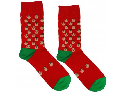 Vánoční slabé pánské ponožky Sněhuláčci