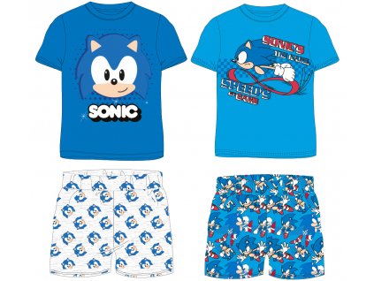 Chlapecké pyžamo - Ježek Sonic 5204023, modrá / šedé kraťasy