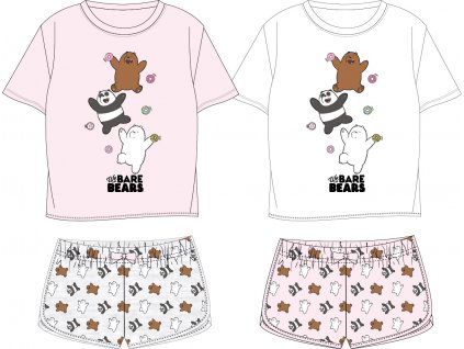 Dívčí pyžamo - Mezi námi medvědy 5204755, světle růžová / šedé kraťasy