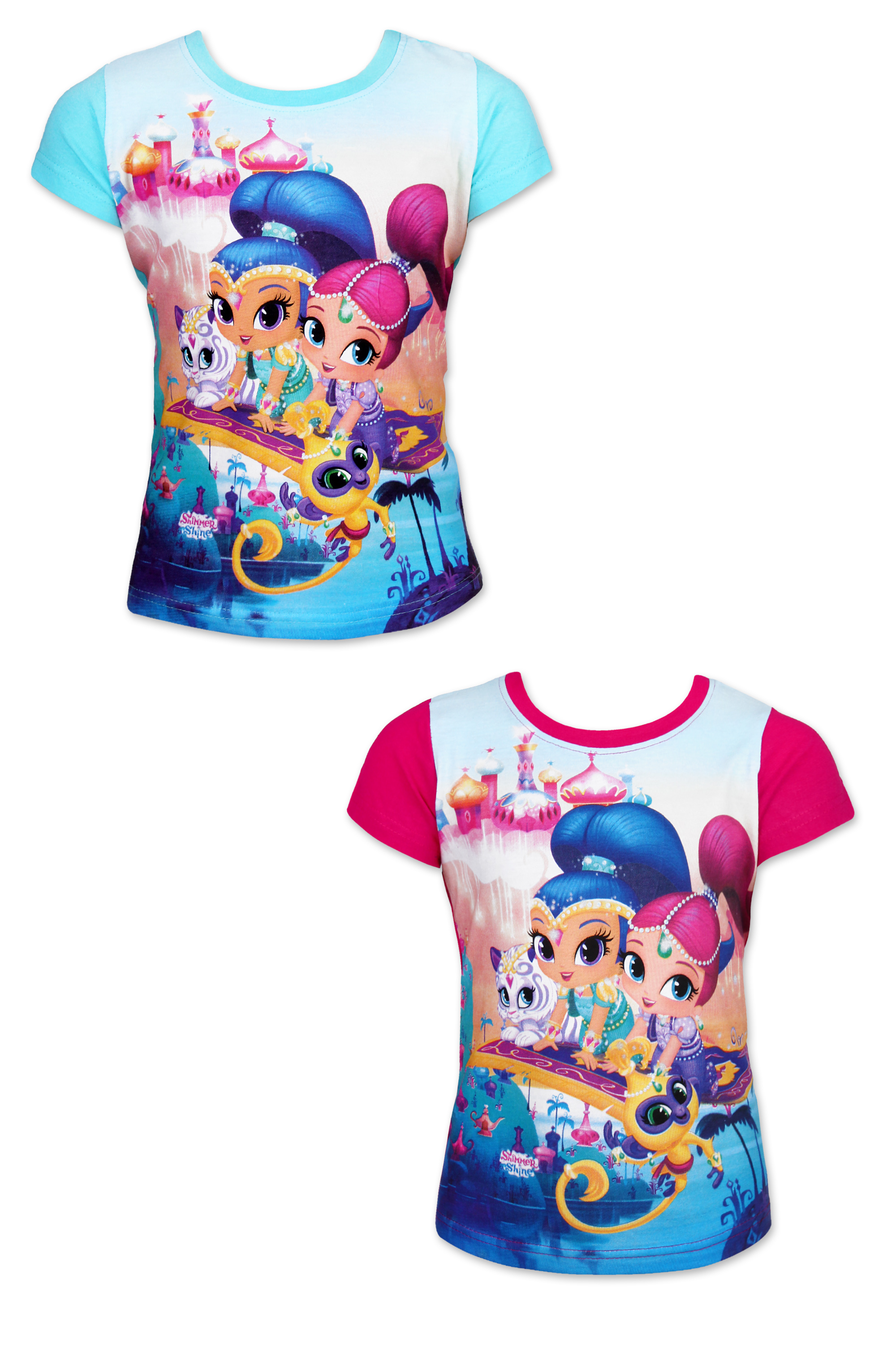 Levně Shimmer-Shine - licence Dívčí triko - SETINO Shimmer-Shine 962-362, tyrkysová Barva: Tyrkysová