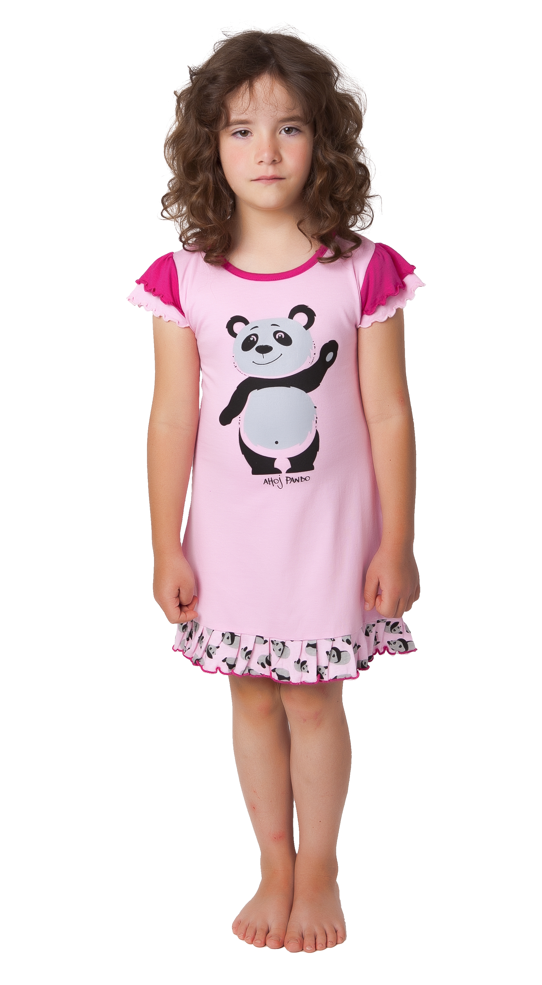 Levně Dívčí noční košile - CALVI 20-316, růžová světlá Barva: Růžová světlejší
