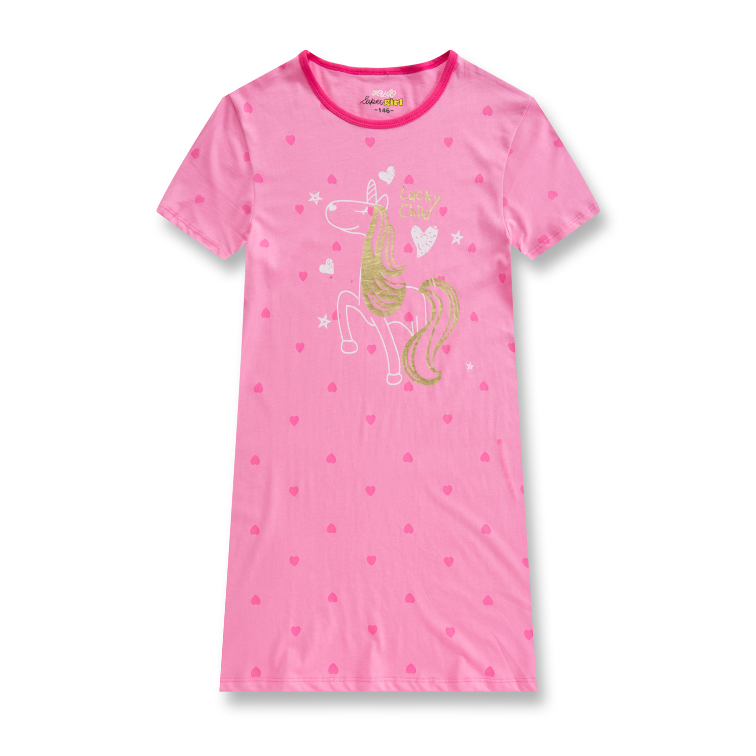 Dívčí noční košile - KUGO MP1291, růžová Barva: Růžová, Velikost: 152