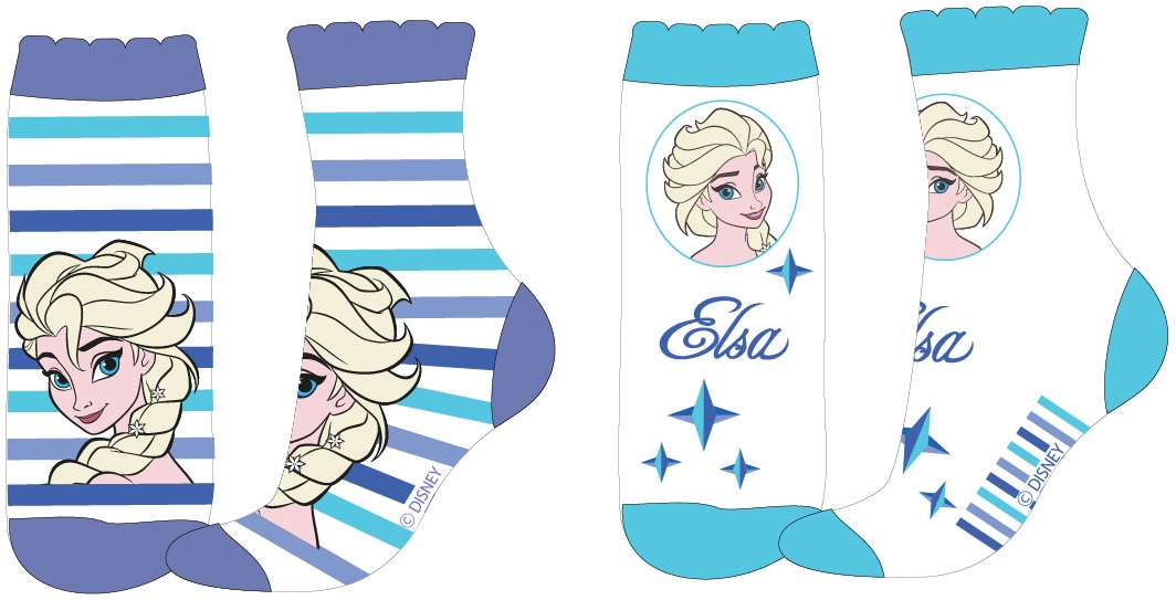 Frozen - licence Dívčí ponožky - FROZEN 52345626, bílá/ barevný proužek Barva: Bílá, Velikost: 23-26