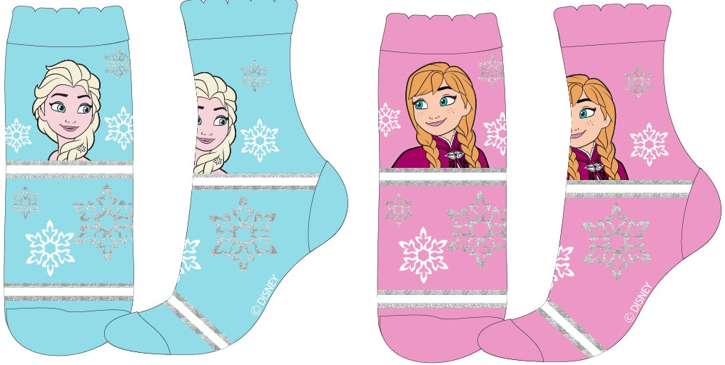 Frozen - Ledové království Dívčí ponožky - FROZEN 52345614, růžová/ tyrkysová Barva: Růžová, Velikost: 23-26
