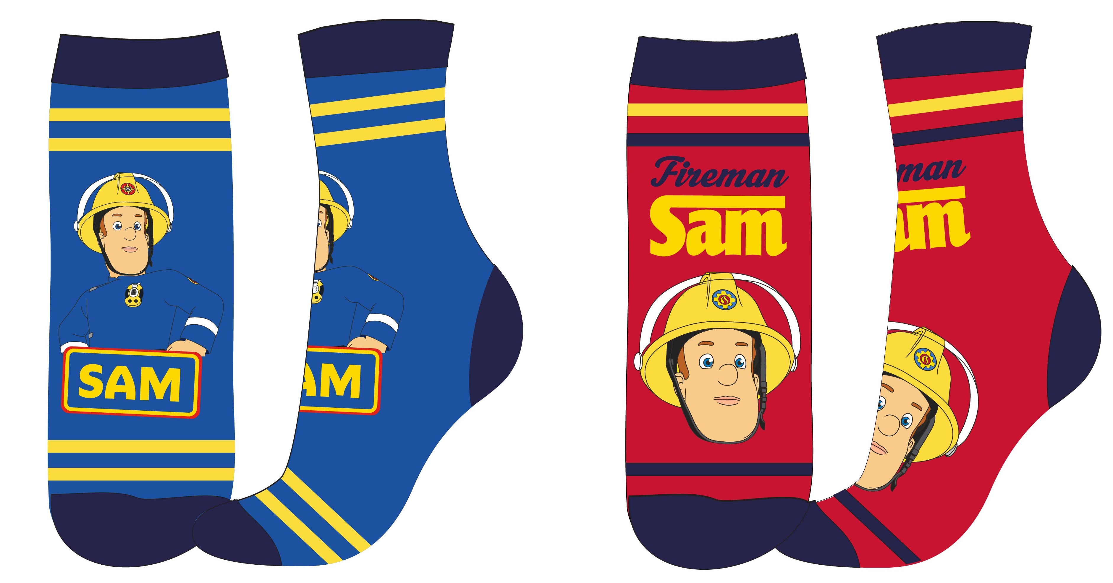 Požárník Sam - licence Chlapecké ponožky - Požárník Sam 5234058 , modrá/ červená Barva: Mix barev, Velikost: 23-26