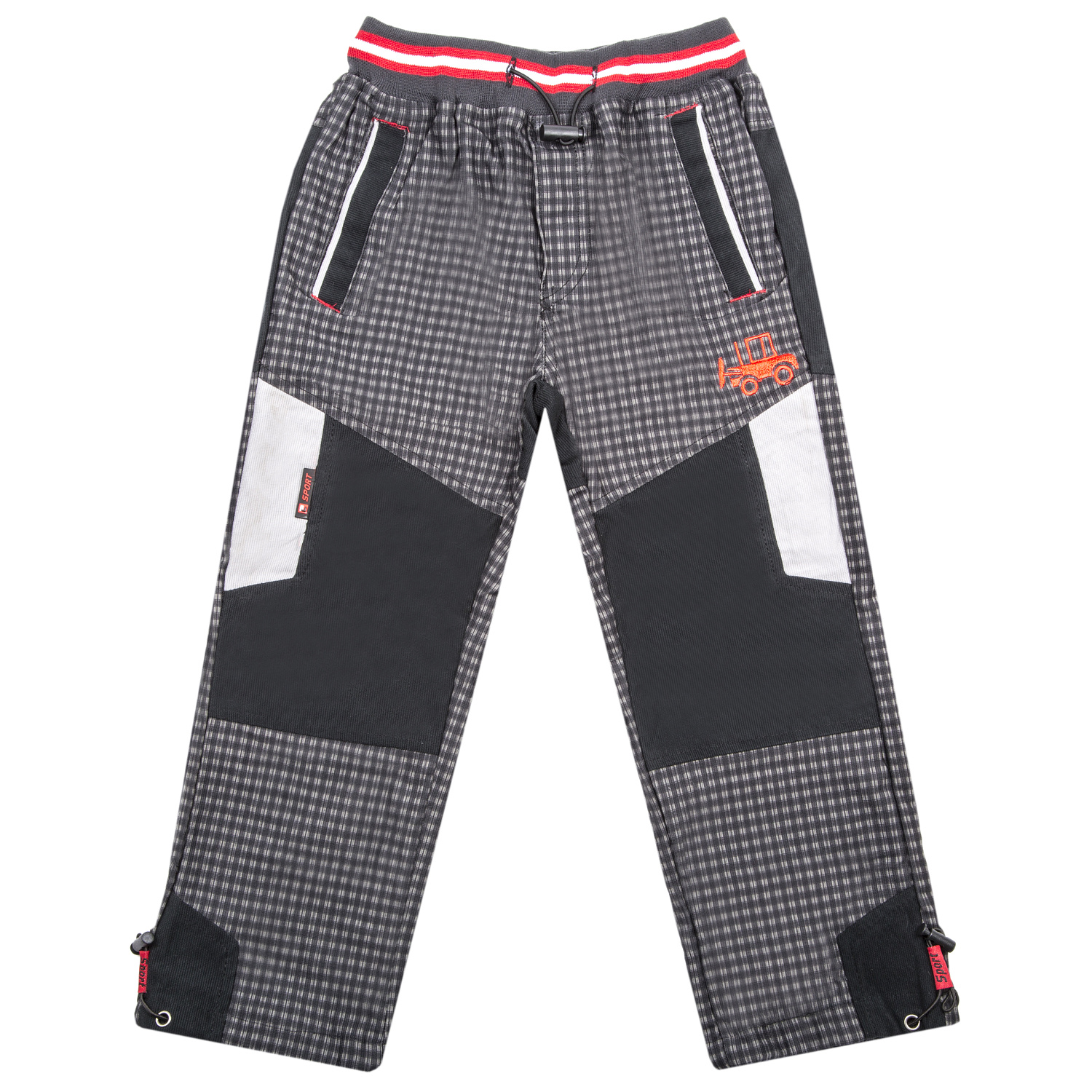Chlapecké outdoorové kalhoty - GRACE B-84267, šedá/ červený pas Barva: Šedá, Velikost: 122