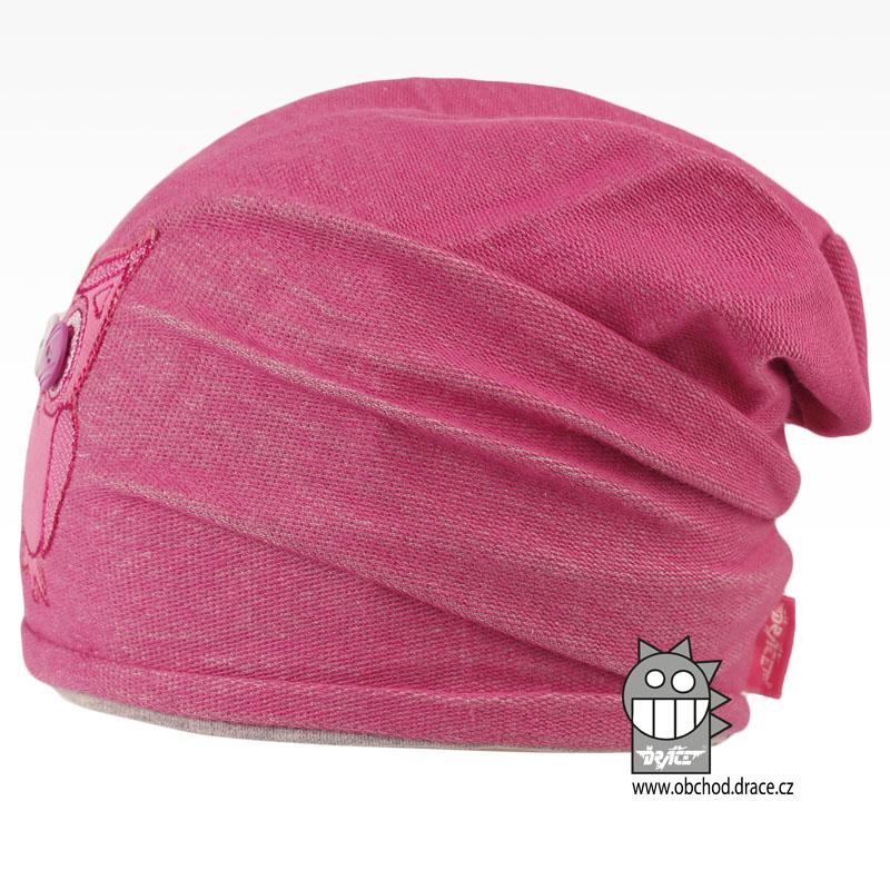 Dívčí bavlněná čepice Dráče - Renča 45, růžová Barva: Růžová, Velikost: 50-52