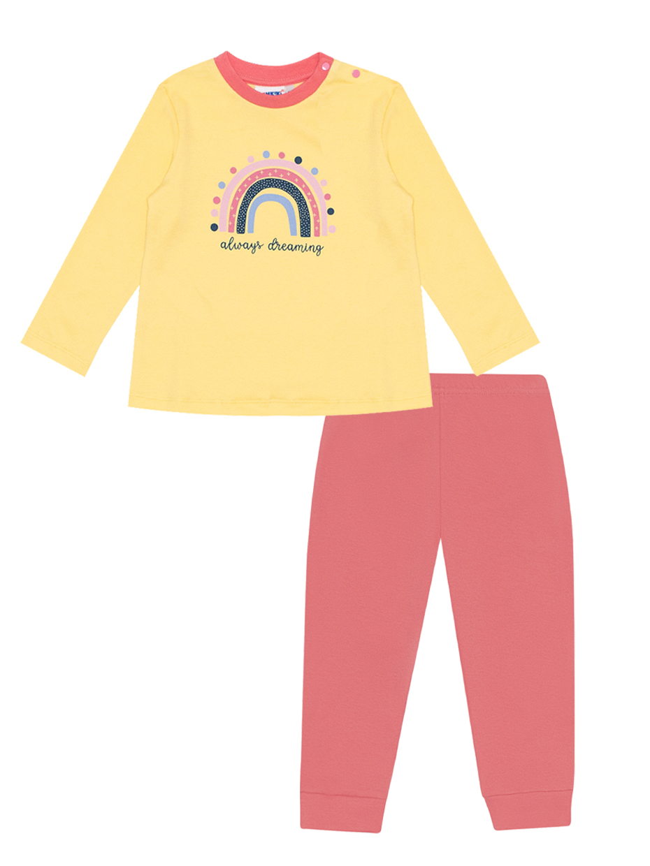 Dívčí pyžamo - Winkiki WNG 11956, žlutá/ růžová Barva: Žlutá, Velikost: 86