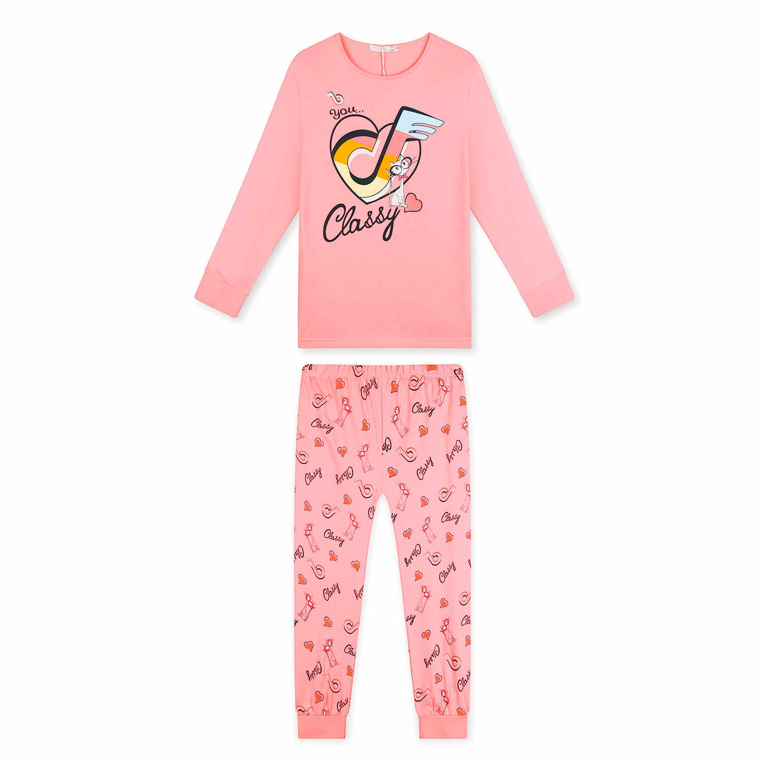 Dívčí pyžamo - KUGO MP1514, růžová světle Barva: Růžová světlejší, Velikost: 164