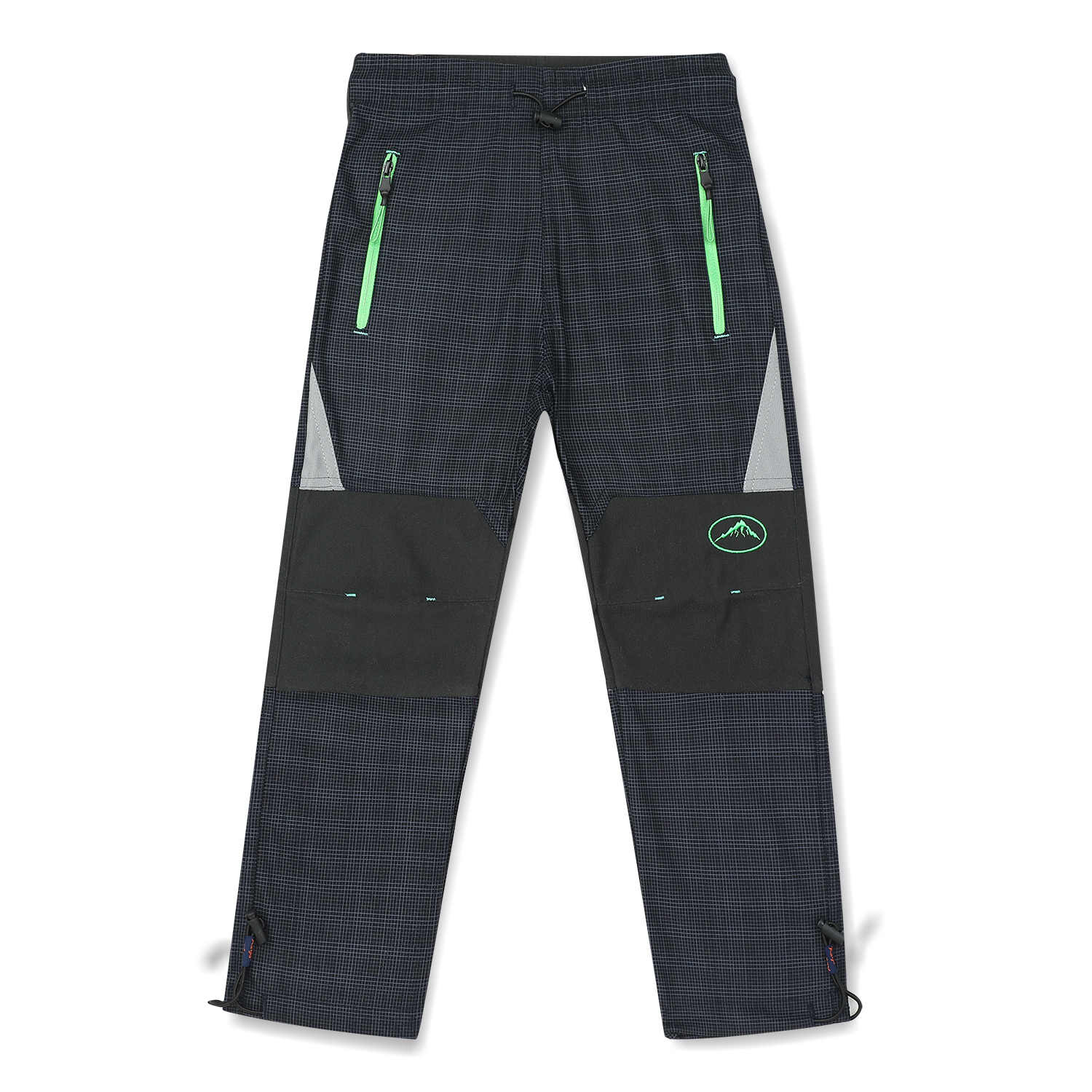 Chlapecké outdoorové kalhoty - KUGO G9625, šedomodrá - zelený zip Barva: Šedá, Velikost: 98