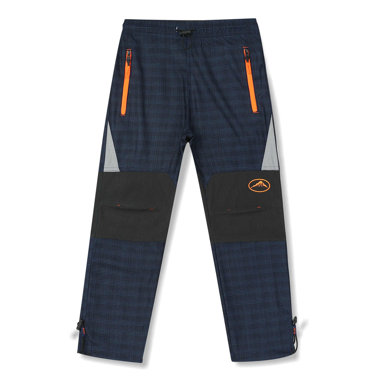 Chlapecké outdoorové kalhoty - KUGO G9625, tmavě modrá - oranžový zip Barva: Modrá tmavě, Velikost: 98