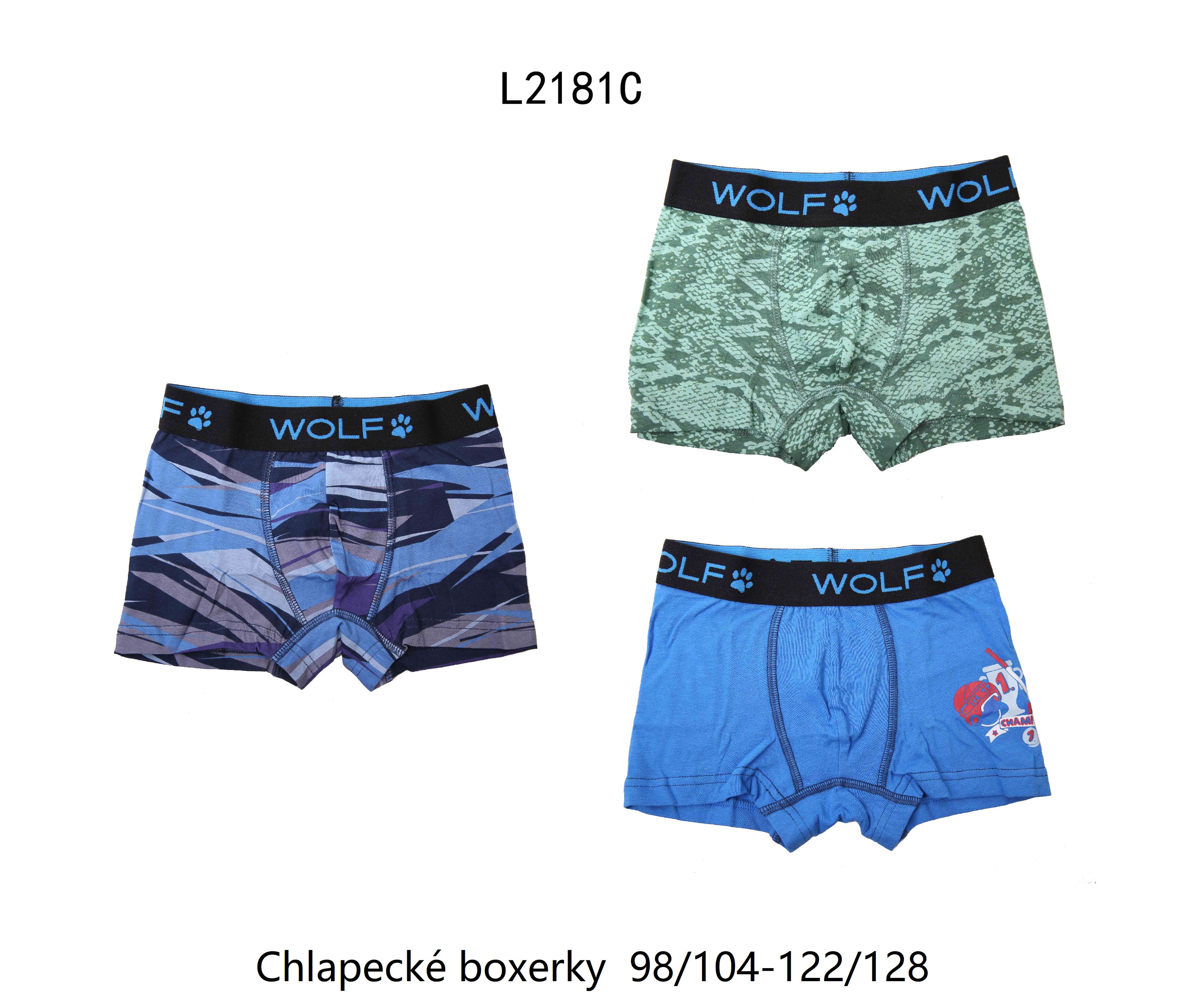 Chlapecké boxerky - Wolf L2181C, vel.98-128 Barva: Mix barev, Velikost: 98-104